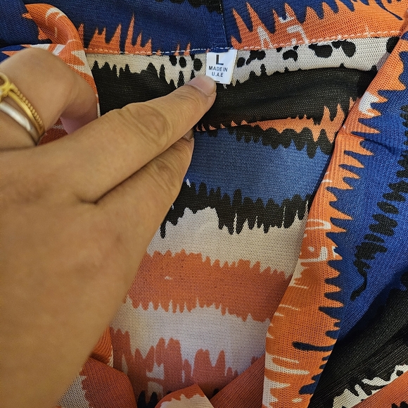 Cowl Neck Mesh Open Dress - Picture 5 of 7